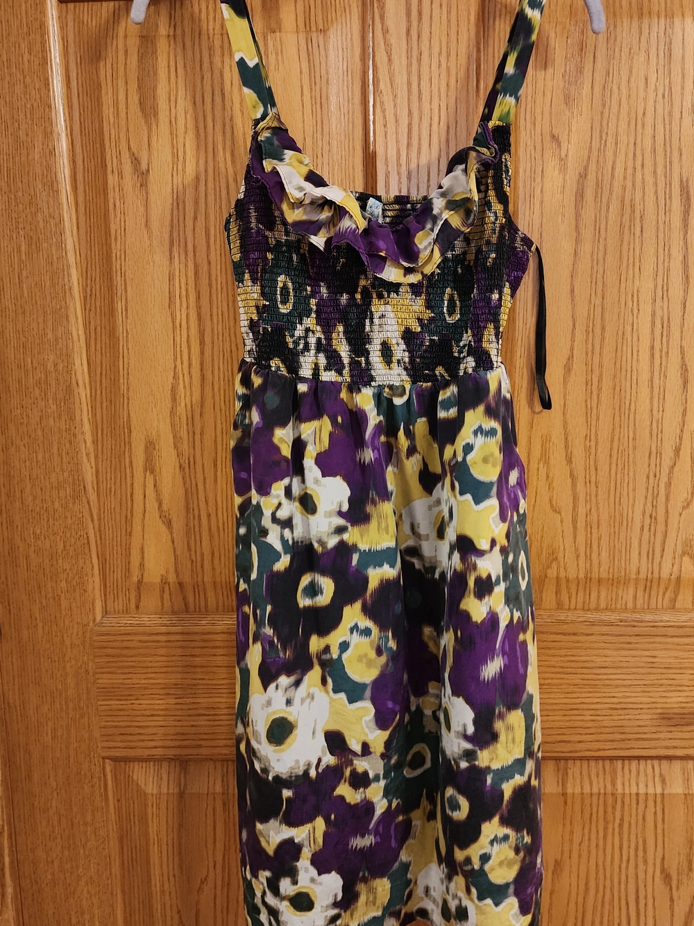 Maeve Floral Smocked Mini Dress - Purple & Yellow